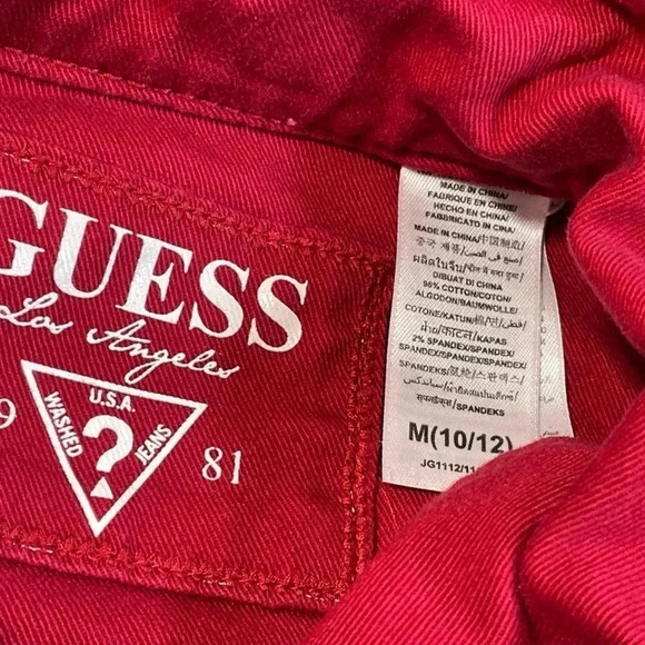 Guess Red jean Jacket Size M 10-12 - Picture 8 of 8